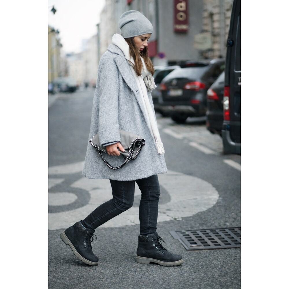 Timberland Sensorflex Charcoal Suede Waterproof Lace-Up Boots, Snakeskin Detail - Picture 3 of 16